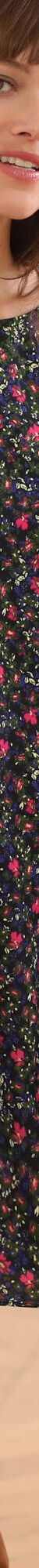 Robe droite manches 7/8ème imprimée (marine / rose) Robe droite manches 7/8ème imprimée (marine / rose)